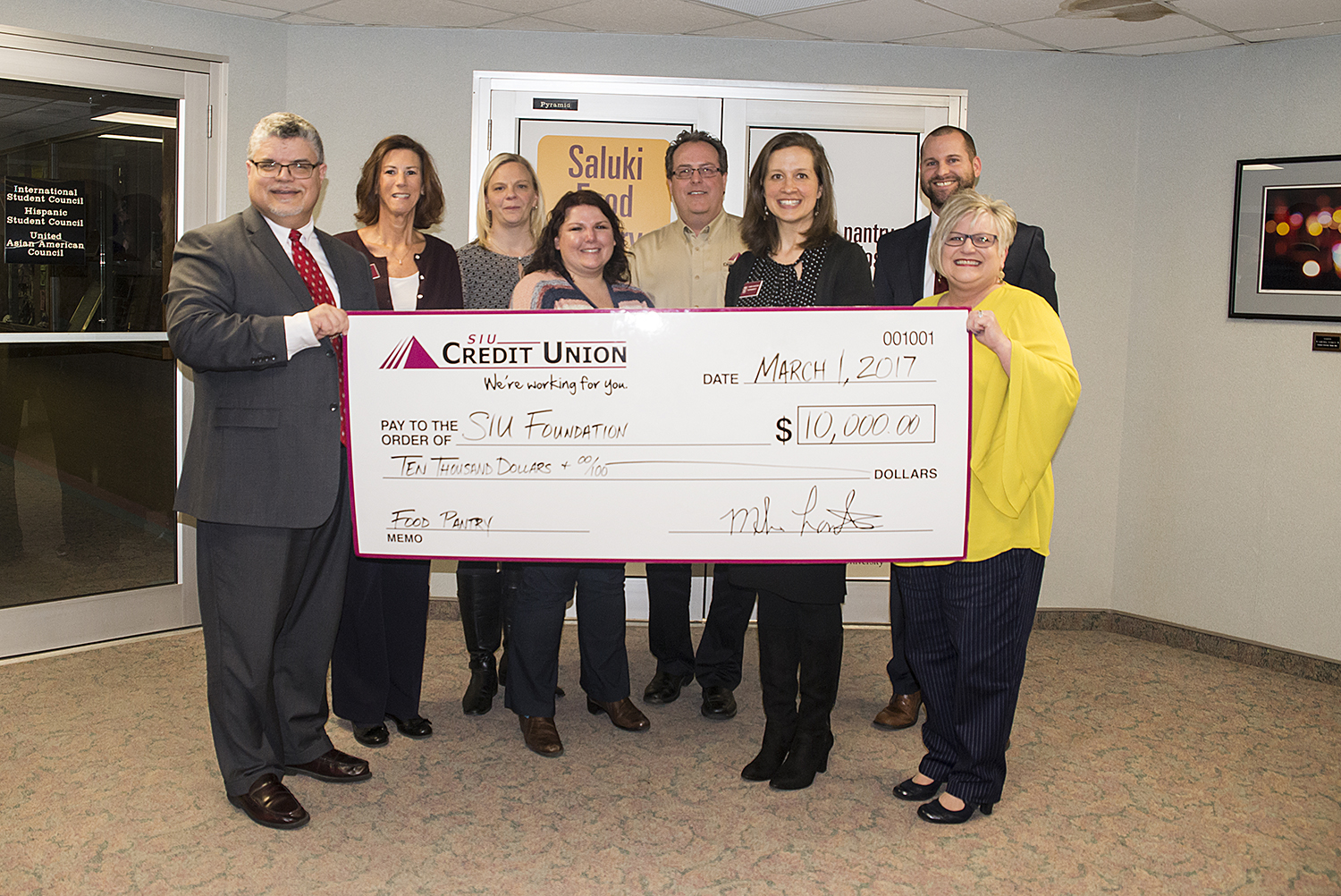 SIU Credit Union makes first corporate gift for SIU Day of Giving